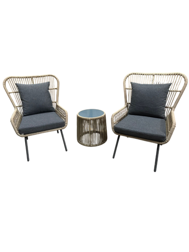 [BACALAR] POLINESIA SET DE SILLONES PARA EXTERIOR CON MESITA - M25 *quedan pocas consultar disponibilidad