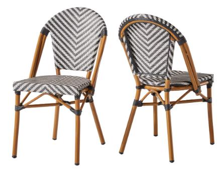 EIFEL NEGRA/BLANCO SILLA DE ALUMINIO PARA EXTERIOR - MO26 *agotado/en transito
