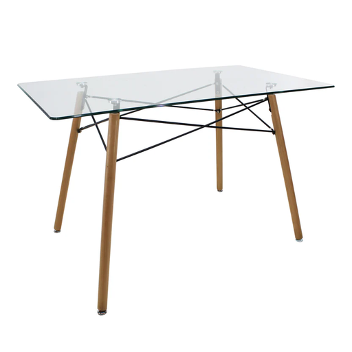 OSLO MESA DE COMEDOR CRISTAL RECTANGULAR 120x70 - JM26
