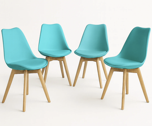 FRANK SILLA SET DE 4 AZUL TURQUESA - JM26. 