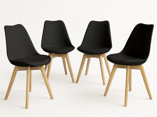 [SILL0670538 NEGRO] FRANK SILLA SET DE 4  NEGRO - JM26.