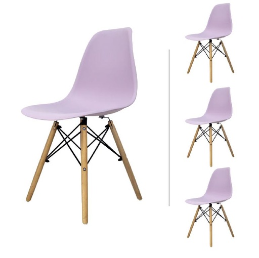 EAMES SET 10 SILLAS SB MADERA REPLICA OSLO LILA - JM26  