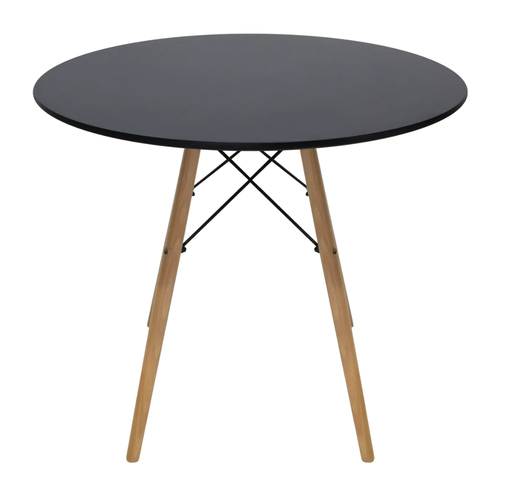 EAMES MESA DE COMEDOR CIRCULAR REPLICA OSLO 80 NEGRO - JM26