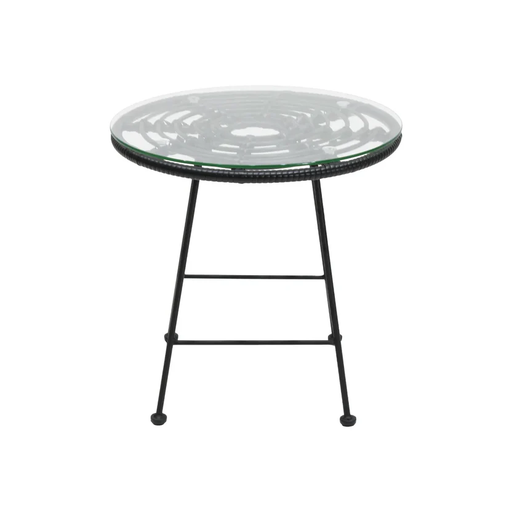 DOMINICA MESA LATERAL PARA EXTERIOR RATTAN NEGRO - JM26.