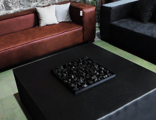 SQUARE FIRETABLE CUBIERTA DE GRANITO CHIMENEA MANUAL - HF